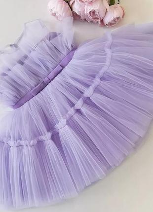 Красивое праздничное детское платье для девочки на 2 3 4 5 года 92 98 104 110 116 сиреневое фиолетовое единорог