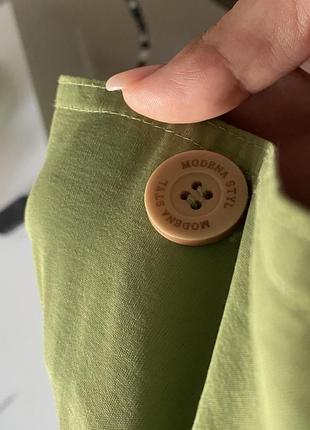 Зеленый винтажный тренч длинный плащ7 фото