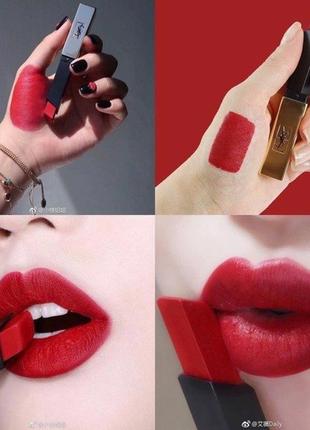 Надзваблива матова помада yves saint laurent rouge pur couture the slim lather-matte lipstick4 фото
