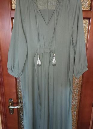 Платье/платье zara хаки прямая, освободного кроя