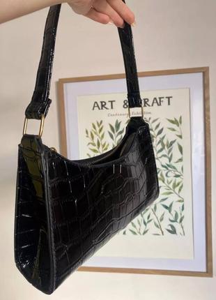 Клатч сумка сумочка черная черный рельеф рельефная рельефный крокодил крокодиловая крокодиловый черная черный винтаж винтажная винтажный1 фото