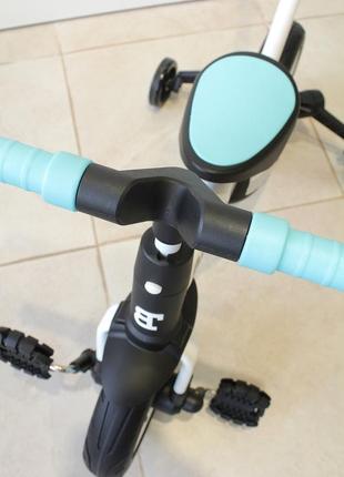 Триколісний велосипед-трансформер best trike з батьківською ручкою, 56659 блакитний6 фото