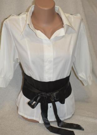 Блуза рубашка с поясом размер 46