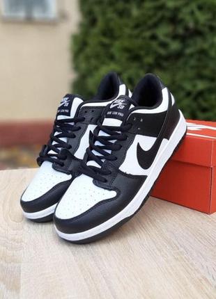 Кроссовки nike sb dunk low black white1 фото