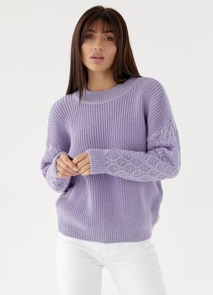Вязаный свитер оверсайз свитер объемный с узором