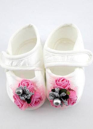 Детские босоножки 16.5 размер 10 см длина обуви на новорожденных для девочки туречева белые1 фото