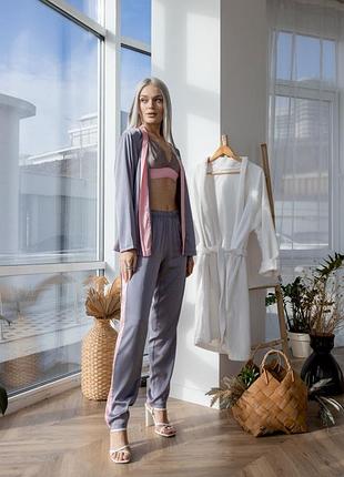 Піжамний костюм-трійка suzanne сірий