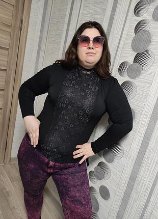 Блуза с кружевной вставкой 3xl