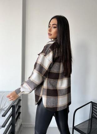 Сорочка жіноча в клітинку чорна-шоколад xs, s, m, l4 фото
