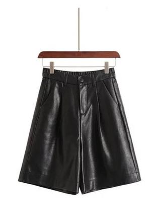 Шкіряні шорти бермуди зі шкірозамінника теплі