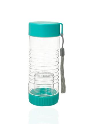 Бутылка пластиковая 450ml с заварником бирюзовый sale - 2023 !
