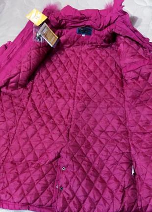 Куртка длинная пальто на девочку розовая - 140 146 1529 фото