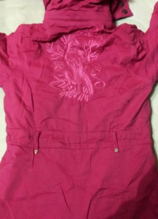 Куртка длинная пальто на девочку розовая - 140 146 1527 фото