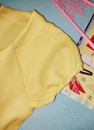 Женская летняя льняная блуза marks &amp; spencer u910 44р., лён4 фото