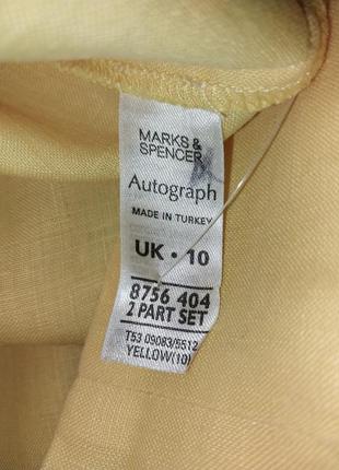 Женская летняя льняная блуза marks &amp; spencer u910 44р., лён6 фото