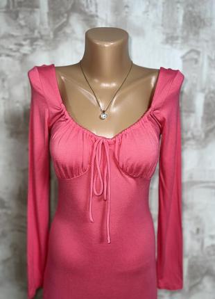 Розовое мини платье ,воланы,драпировка(016)3 фото