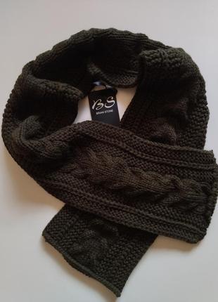 Теплый шарфик шарф крупной вязки1 фото
