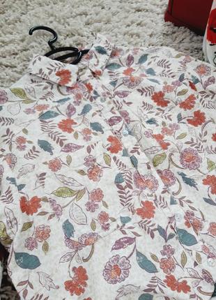 Стильная вельветовая рубашка в цветочный принт, sister volution, p. s-м4 фото