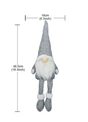 М'яка іграшка різдвяного гнома 46 см білий2 фото