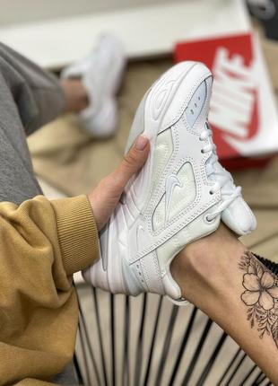 Оригинальные белые кроссовки nike m2k tekno triple white.