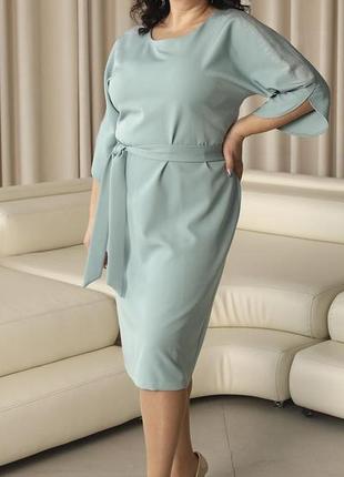 Торгенне жіноче приталене плаття-футляр пастельного кольору 50-56
