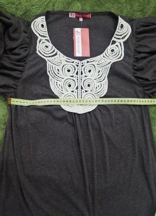 Новое трикотажное платье кружево декор сукня2 фото