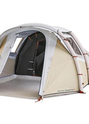 Надувная туристическая палатка с тамбуром quechua air seconds f&b четырехместная двухкомнатная air