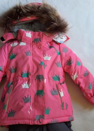 Куртка+полукомбинезон на зиму термо для девочки 2 года на рост 86-92 см3 фото