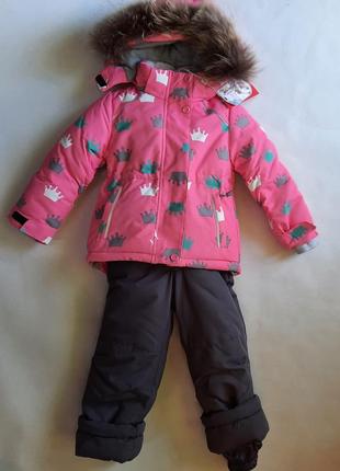 Куртка+полукомбинезон на зиму термо для девочки 2 года на рост 86-92 см2 фото