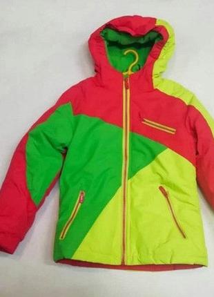 Куртка спортивная на осень-зиму яркая для девочки на 128 см (6-7-8 лет)