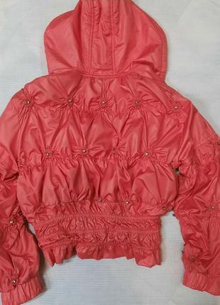 Куртка ветровка демисезонная на флисе для девочки 9-10-11 лет, 134-140 рост3 фото