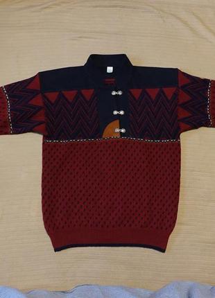 Фирменный винтажный норвежский жаккардовый чисто шерстяной свитер sondre xl.1 фото