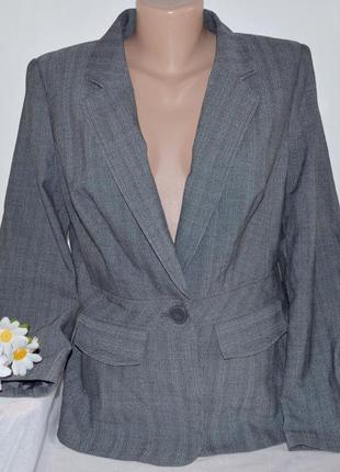 Брендовый серый пиджак жакет блейзер с карманами next вискоза этикетка2 фото
