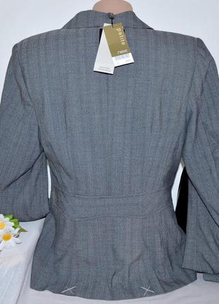 Брендовый серый пиджак жакет блейзер с карманами next вискоза этикетка3 фото