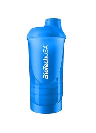 Шейкер с контейнером и таблетницей biotech usa vawe shaker 3in1 600ml + 350ml