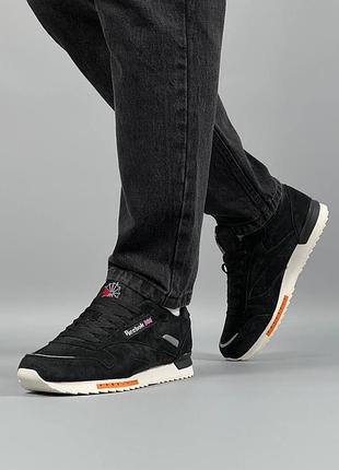 🔥мужские кроссовки reebok classic black white