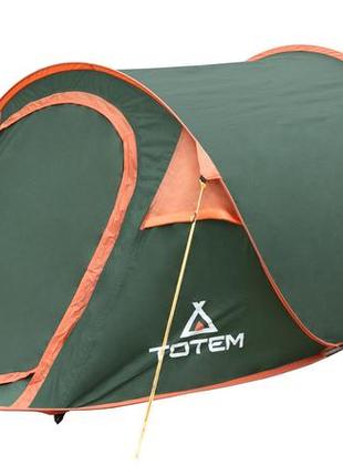 Легкая двухместная однослойная палатка тоннельного типа totem pop up 2 (v2) быстро сборная компактна