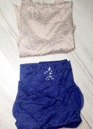 Стяжка труси 🔵⚪ ажур 54 52 50 48 р. 46 ажурний животик висока посадка трусики трусики корекція білизна поліамід розміри жіночий р