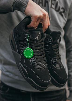 Мужские кроссовки nike air jordan 4 retro black cat 40-41-42-43-44-45