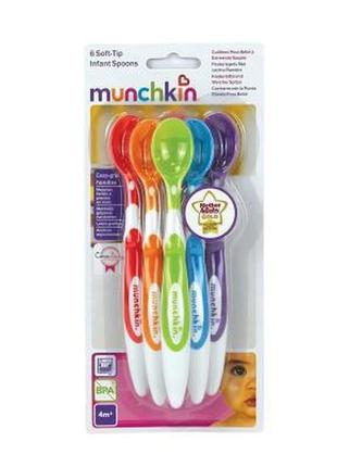 Набор детской посуды munchkin ложки мягкие разноцветные 6 шт (01100303)3 фото