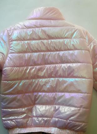 Куртка дэмисезонная перламутровая для девочки без капюшона на 8/9/10 лет / рост 134-140 см3 фото