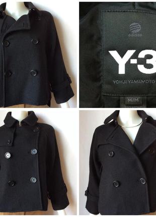 Y-3 yohji yamamoto peacoat pea jacket короткое двубортное полупальто бушлат шерсть2 фото