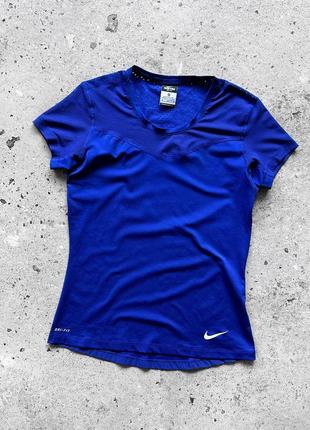 Nike dri-fit pro women’s blue sport t-shirt спортивна футболка