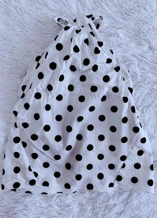 Стильная блуза zara в горох с воланом7 фото