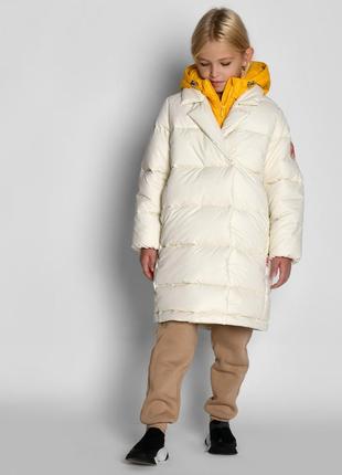 Шикарная зимняя светлая куртка пуховик для девочек  x-woyz3 фото