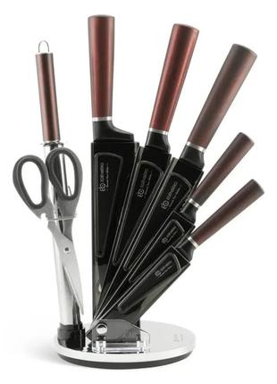 Набор кухонных ножей на подставке 8 предметов edenberg eb-933 набор ножей из нержавеющей стали