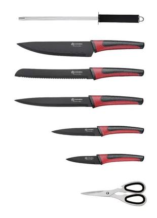 Набор кухонных ножей с подставкой 6 предметов edenberg eb-952 набор ножей из нержавеющей стали2 фото