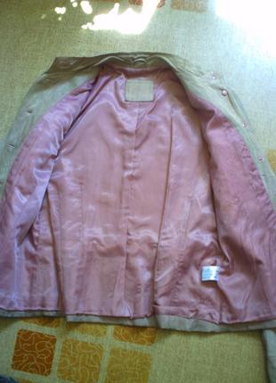 Стильная кожаная куртка -жакет цвет золы роз р. м, натуральный нубук8 фото