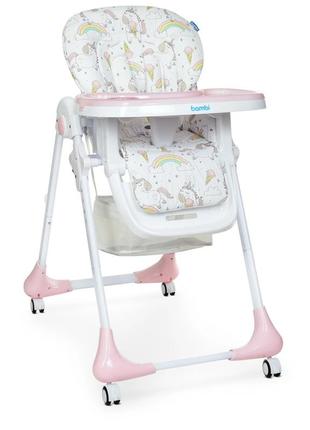 Стільчик для годування bambi m 3233 unicorn pink