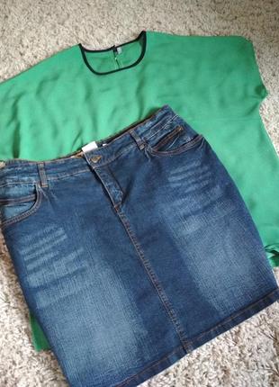 Комфортная джинсовая юбка, р. 48/504 фото